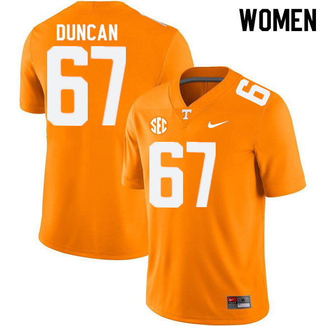 Women #67 Trevor Duncan Tennessee Volunteers College Football Jerseys Stitched-Orange